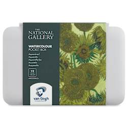 Van Gogh National Gallery Watercolor Pocket Box - Set of 12, Assorted Colors, Half Pans (Front of packaging)