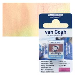 Van Gogh Watercolor Half Pan - Interference Red pan and swatch