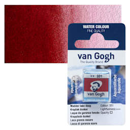 Van Gogh Watercolor Half Pan - Madder Lake Deep pan and swatch