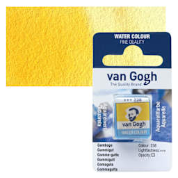 Van Gogh Watercolor Half Pan - Gamboge pan and swatch