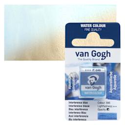 Van Gogh Watercolor Half Pan - Interference Blue pan and swatch