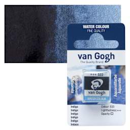 Van Gogh Watercolor Half Pan - Indigo pan and swatch