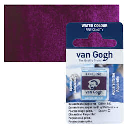 Van Gogh Watercolor Half Pan - Quinacridone Purple Red pan and swatch