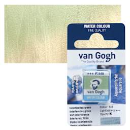 Van Gogh Watercolor Half Pan - Interference Green pan and swatch