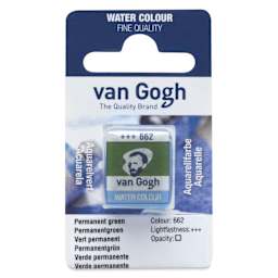 Van Gogh Watercolor Half Pan - Permanent Green
