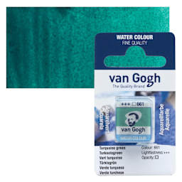 Van Gogh Watercolor Half Pan - Turquoise Green pan and swatch