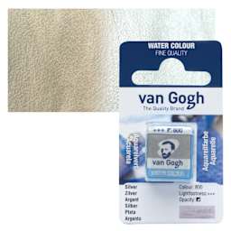 Van Gogh Watercolor Half Pan - Silver pan and swatch