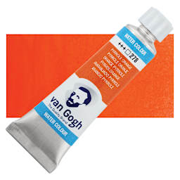 Van Gogh Watercolor - Pyrrole Orange, 10 ml tube and swatch