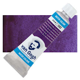 Van Gogh Watercolor - Quinacridone Purple Blue, 10 ml tube and swatch