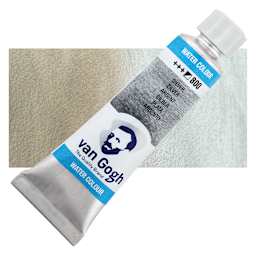 Van Gogh Watercolor - Metallic Silver, 10 ml tube and swatch