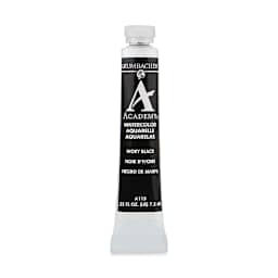 Grumbacher Academy Watercolor - Ivory Black, 7.5 ml tube