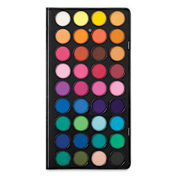 Niji Aquarelle Watercolor Pan Set - Top view of open tray of 36 colors
