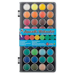 
Niji Aquarelle Watercolor Pan Set - Top view of packaged 36 Color Pan Set