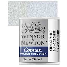 Winsor & Newton Cotman Watercolor Half Pan - Chinese White and swatch