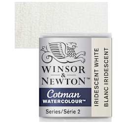 Winsor & Newton Cotman Watercolor - Iridescent White, Half Pan and swatch