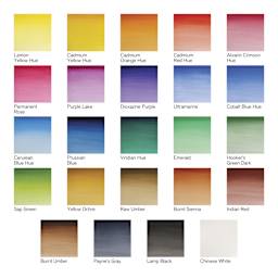 Winsor & Newton Cotman Watercolors - Travel Set of 24, Assorted Colors, Half Pans, swatches