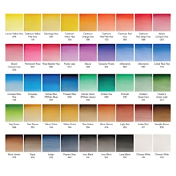 Winsor & Newton Cotman Watercolor - Studio Set, Set of 45, Assorted Colors, Half Pans (Color chart)