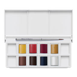 Winsor & Newton Cotman Watercolor Set - Portrait Pocket Set, Set of 8, Half Pans (Open set)