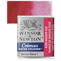 Winsor & Newton Cotman Watercolor Half Pan - Rose Madder Hue and swatch