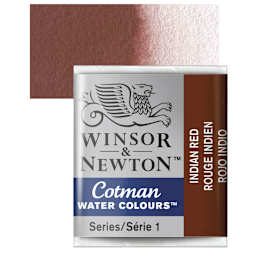 Winsor & Newton Cotman Watercolor Half Pan - Indian Red and swatch