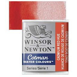 Winsor & Newton Cotman Watercolor Half Pan - Cadmium Red Hue and swatch