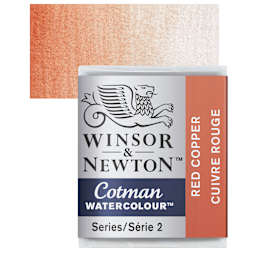 Winsor & Newton Cotman Watercolor - Red Copper, Half Pan and swatch