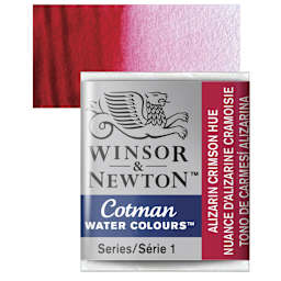 Winsor & Newton Cotman Watercolor Half Pan - Alizarin Crimson Hue and swatch