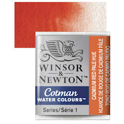Winsor & Newton Cotman Watercolor Half Pan - Cadmium Red Pale Hue and swatch