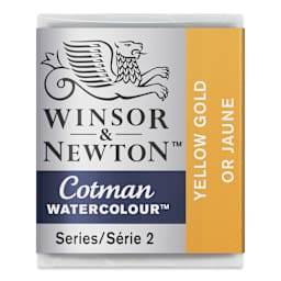 Winsor & Newton Cotman Watercolor - Yellow Gold, Half Pan