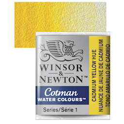 Winsor & Newton Cotman Watercolor Half Pan - Cadmium Yellow Hue and swatch