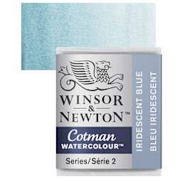 Winsor & Newton Cotman Watercolor Half Pan - Iridescent Blue and swatch