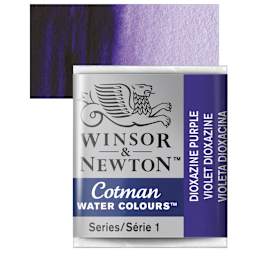 Winsor & Newton Cotman Watercolor Half Pan - Dioxazine Purple and swatch