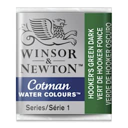 Winsor & Newton Cotman Watercolor Half Pan - Hookers Green Dark