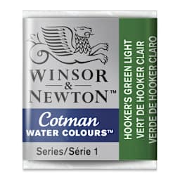 Winsor & Newton Cotman Watercolor Half Pan - Hookers Green Light