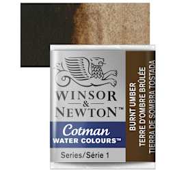 Winsor & Newton Cotman Watercolor Half Pan - Burnt Umber and swatch