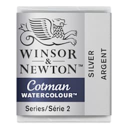 Winsor & Newton Cotman Watercolor - Silver, Half Pan