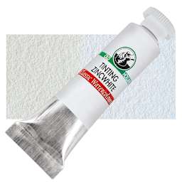 Old Holland Classic Artist Watercolor - Tinting Zinc White, 6 ml tube and swatch