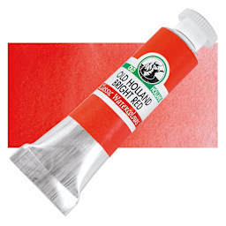 Old Holland Classic Artist Watercolor - Old Holland Bright Red, 6 ml tube and swatch