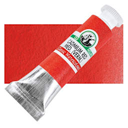 Old Holland Classic Artist Watercolor - Cadmium Red Medium (Vermilioned), 6 ml tube and swatch