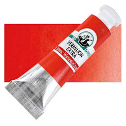 Old Holland Classic Artist Watercolor - Vermilion Extra, 6 ml tube and swatch