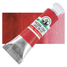 Old Holland Classic Artist Watercolor - Madder (Crimson) Lake Deep Extra, 6 ml tube and swatch
