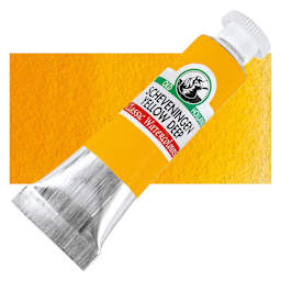 Old Holland Classic Artist Watercolor - Scheveningen Yellow Deep, 6 ml tube and swatch