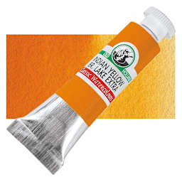 Old Holland Classic Artist Watercolor - Indian Yellow Brown Lake Extra, 6 ml tube and swatch