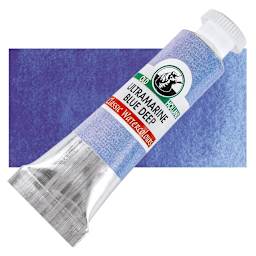 Old Holland Classic Artist Watercolor - Ultra Blue Deep, 6 ml tube and swatch