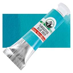 Old Holland Classic Artist Watercolor - Turquoise Blue Deep, 6 ml tube and swatch