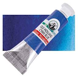 Old Holland Classic Artist Watercolor - Old Holland Cyan Blue, 6 ml tube and swatch