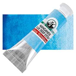 Old Holland Classic Artist Watercolor - Manganese Blue Deep Extra, 6 ml tube and swatch