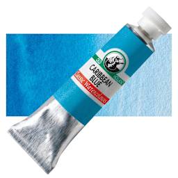 Old Holland Classic Artist Watercolor - Caribbean Blue, 6 ml tube and swatch