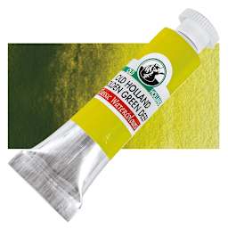 Old Holland Classic Artist Watercolor - Old Holland Golden Green Deep, 6 ml tube and swatch