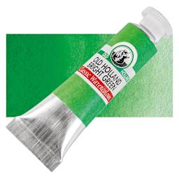 Old Holland Classic Artist Watercolor - Old Holland Bright Green, 6 ml tube and swatch